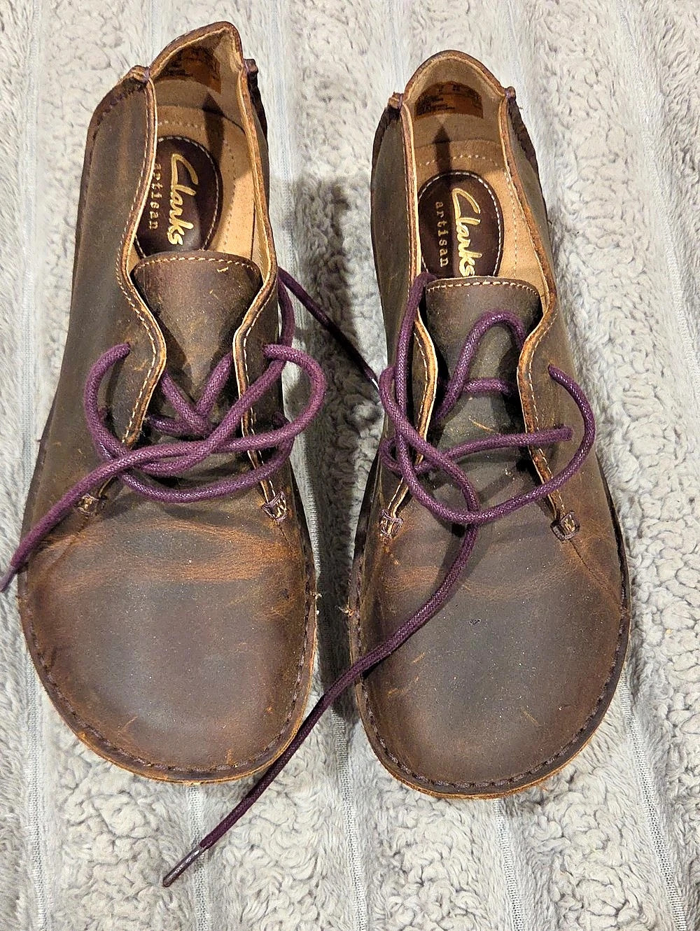 Clarks Brown Lace-Up Flats
